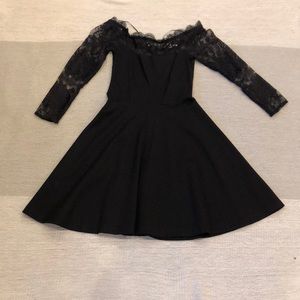 BB Dakota black off shoulder dress with lace back